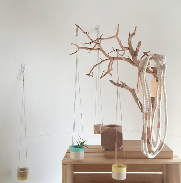 Wood planters by Mavis Studio and rope necklaces by Have Company