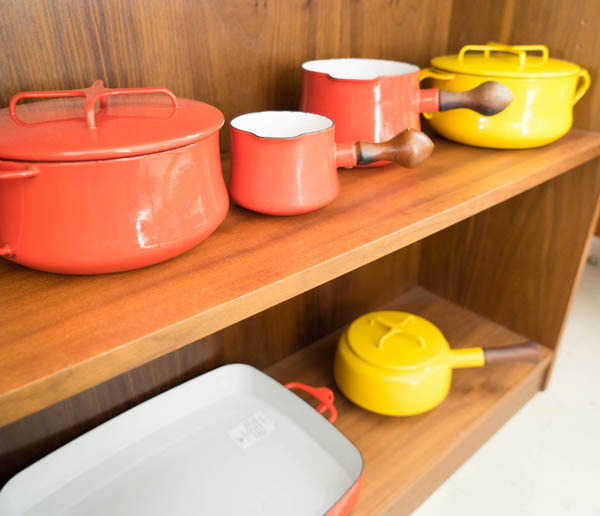 Dansk enamelware at City Issue midcentury modern boutique in Atlanta; photo by Finely Crafted
