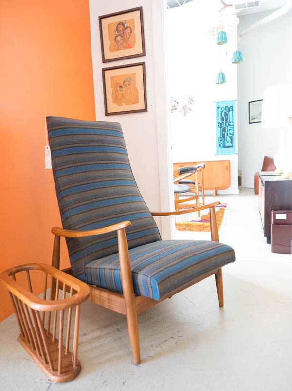 Milo Baughman lounge chair at City Issue midcentury modern boutique in Atlanta; photo by Finely Crafted